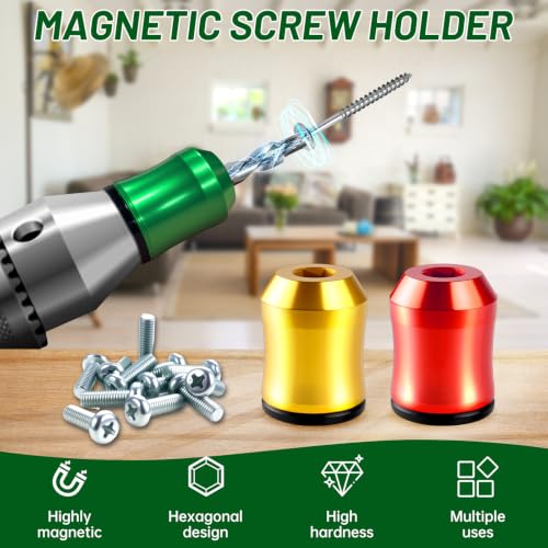 3Pcs Magnetic Drill Bit Holder,Strong Magnetic Screw Holder-(3 colors)