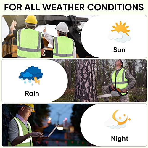 TICONN High Visibility Reflective Safety Vest for Men & Women, ANSI Class 2 - color: Green, size: Small