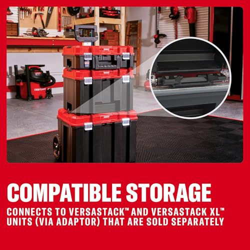 CRAFTSMAN VERSASTACK Tool Box, 16.9 In. Single Deep Drawer Plastic Tool Box Organizer, Heavy Duty 16.5 Lb. Load Capacity (CMST17803)