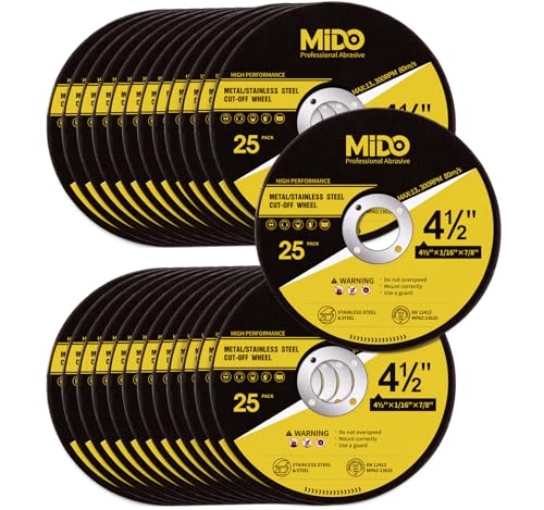4 1/2 Inch Silver Aluminum Oxide Fine Grit 60 Cut Off Wheels, 25 PCS for Angle Grinder, 4.5 x 1/16 x 7/8 Inch - style: 25PCS 4.5Inch Cut Off Wheels