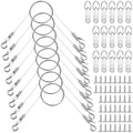 Picture Hanging Wire Kit Heavy Duty - 72PCS Adjustable Picture Wire with 8 Hanging Cables, 16 D Rings & 48 Screws for Mirrors, Frames, Artwork, Light Fixtures