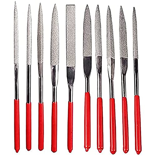 10Pcs 4mm x 160mm Mini Diamond Needle File Set for Carving Metal Ceramic Tile Glass Wood Fit Jewelers Hobby - size: 4*160mm