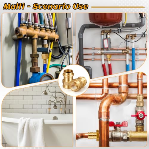 16 Pack 3/4" Press x 3/4" FIP Brass Press Fittings - color: Fip, size: 0.75 Inch