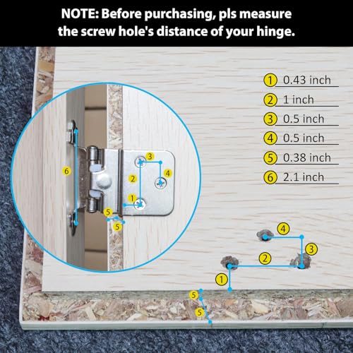 20 Pack (10 Pairs) 3/8 Inch Inset Satin Nickel Hinges Self Closing - color: Satin Nickel, size: 20 Pack (10 Pairs)