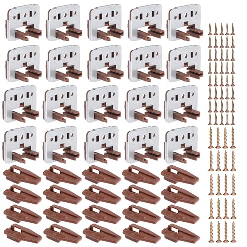 20PCS Drawer Slide Track Guide Glide with Drawer Guide Metal Backing and Drawer Stop for Center Mount Drawer for Dressers for Nightstand for Rite-Trak I 168 Drawer Slide Systems - style: 20Pcs w/metal backing