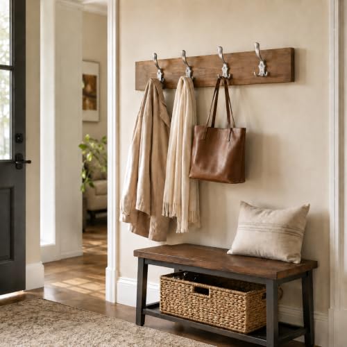 8 Pack Large Coat Hooks, Heavy Duty Three Prong Silver Metal Wall Hooks - color: Silver, size: 8PCS