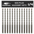 SDS Plus 1/4 Inch Masonry Drill Bits (13 Pack - Industrial Grade) 6 Inch Rotary Hammer Bit for Concrete, Stone, Block, & More! - size: 1/4" - 13 Pack