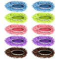 Mop Slippers Shoes, 5 Pairs (10 Pieces) Microfiber Shoe Covers - color: A-purple, Green, Pink, Blue, Orange 10 Pack