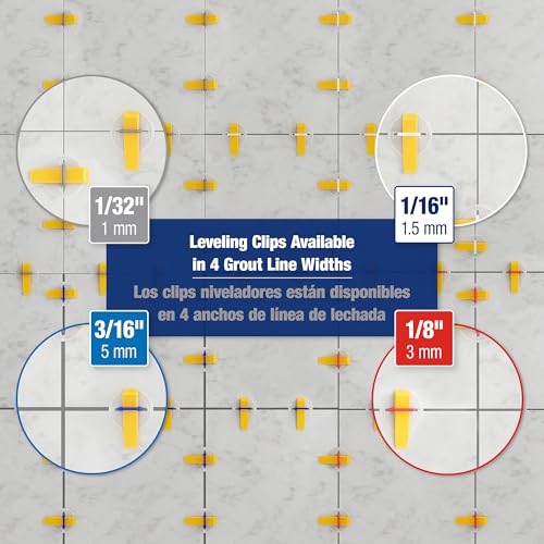 QEP 99777 LASH XL Tile Leveling System Clips for 1/16" Grout, White (2,000-pack)