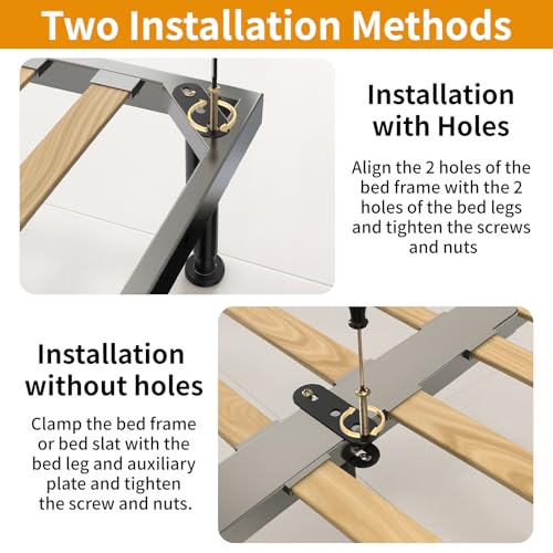 VinBee Bed Support Legs,Adjustable Bed Legs 7.08–13 inch,Adjustable Furniture Legs Heavy Duty Bed Frame Support Leg Replacement for Furniture & Platform Slat Supports 4 Pack