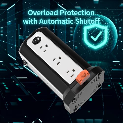 10FT Extension Cord with Multiple Outlets PASSUS Tower Surge Protector - style: Black White-Thin Plug