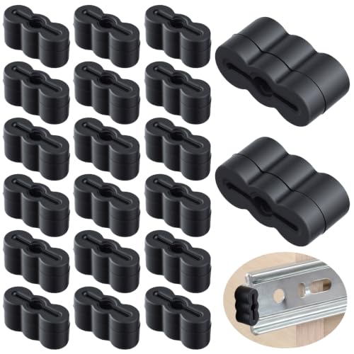 20Pcs Drawer Stoppers Slide Bumper, Rubber Drawer Slides End Stoppers Replacement Parts, Black Drawer Stoppers for Dresser Cabinets Kitchen Furniture Wardrobes