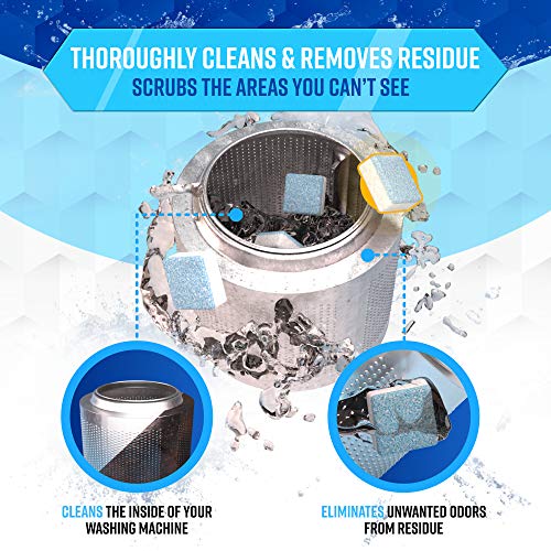 Washing Machine Cleaner Descaler 48 Pack - Value Size Deep Cleaning Tablets HE Front Loader & Top Load Washer, Septic Safe Eco-Friendly Deodorizer, Clean Inside Laundry Drum Tub Seal - 48 Count - style: 48 Tablets