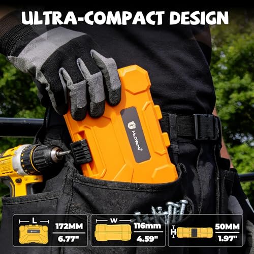 MulWark 63-Piece Impact Driver Bit Set, Impact Rated S2 Steel Impact Bit Set with Color-Coded Torx Bit and Magnetizer, Professional Tool Kit for Impact Drivers, DIY, and Construction