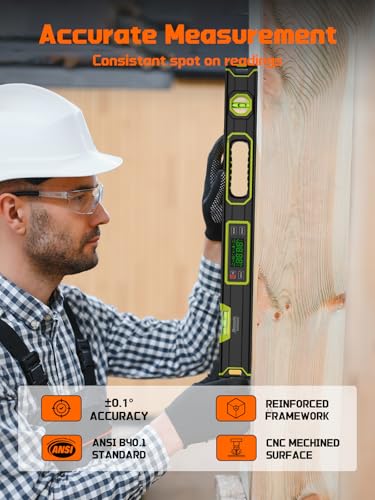 Mecurate 24-Inch Magnetic Digital Level, Electronic Inclinometer, ±0.1° - size: 24-Inch Digital Level