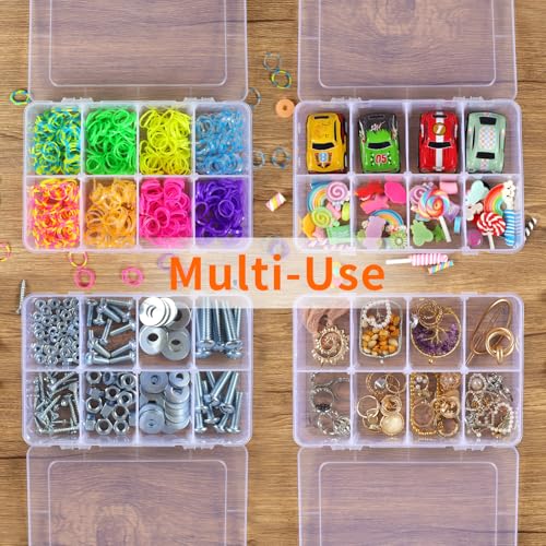 QUEFE Bead Organizer Box 2 Pack 8 Grid Plastic Tackle Box Storage Dividers - size: 2pcs