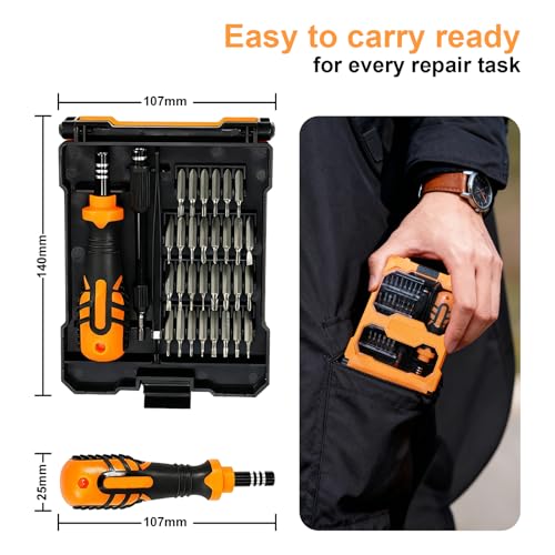 Laptop Precision Screwdriver Set,33 in 1 Magnetic Small Screwdriver Electronic Repair Tool Kit for Phone, Glasses, Watch, Ring Doorbell, RC Car, Xbox,Toys