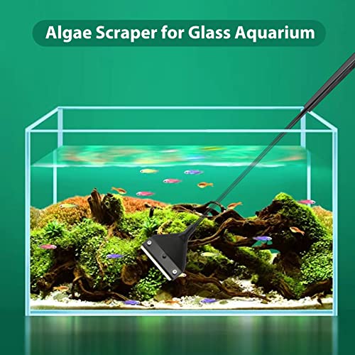 Vimvins Algae Scraper for Glass Aquarium,Aquarium Razor Scraper with 10 Replaceable Blades,Aquarium Cleaning Tools. - size: 16.5 Inch
