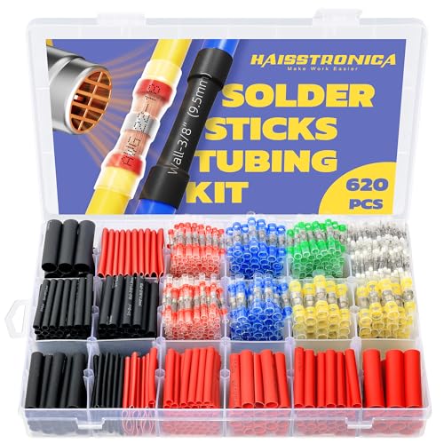 haisstronica 620PCS Solder Seal Connectors Kit with 3:1 Heat Shrink Tubing - size: 620 PCS