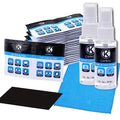 Lens and Screen Cleaning Kit - 2 Spray Bottles, 2 Microfiber Cloths (Size L + S), 50 Individually Wrapped Wet Tissues - for Eyeglasses, Sunglasses, Camera Lenses, Phone/Tablet Screens, etc.