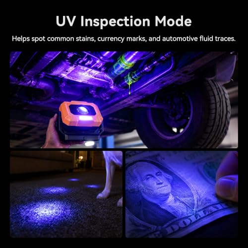 Adelante 2 Pack Magnetic Work Lights, 1500LM Rechargeable Mechanic Lights