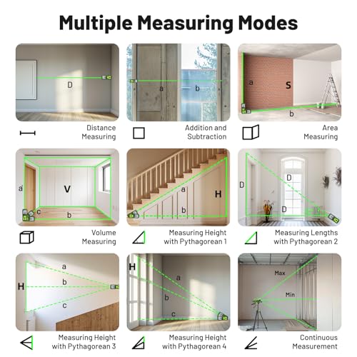 Huepar 395FT Bluetooth Green Laser Measuring Tool S120-G-BT