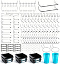 FRIMOONY Pegboard Hooks, with Bins, Peg Locks, for Organizing Various Tools, 204 PCS, 80 of Which are Locks - style: 204PCS