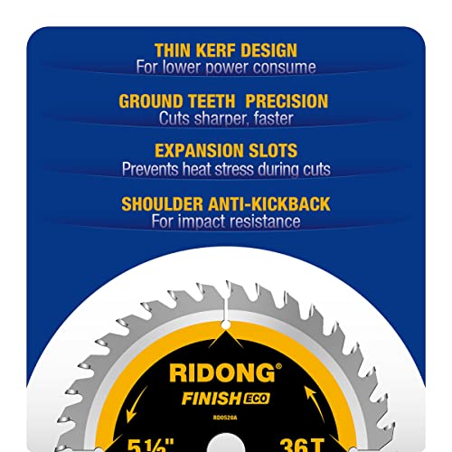 5-1/2 Inch 36 Tooth ATB Framing Circular Saw Blade, Cordless Trim Saw Blade with 5/8-Inch Arbor(5 Packs) - size: 5-1/2" 36T (5 packs)