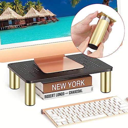 Sumnacon 4PCS Aluminium Alloy Furniture Legs - Round Adjustable Sofa Legs Furniture Cabinet Legs, 4 Inch Funiture Feet for Cabinet Desk Table Chair Sofa Bed, Gold - color: Gold, size: 4 Inch Height