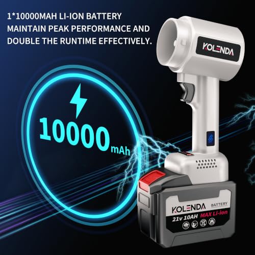 Cordless Handheld Car Dryer Blower, 1800G 335MPH Air Duster - color: White