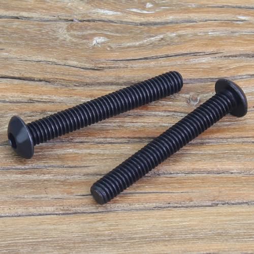 55 Pieces M4 x 30mm Button Head Socket Cap Screws, Thread Pitch 0.7mm, Sutemribor M4 Black Screws, 10.9 Grade Alloy Steel, Black Oxide Finish, Fully Threaded - size: M4 x 30mm, style: Button Head