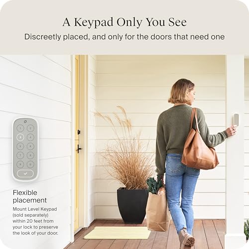 Level Bolt Smart Deadbolt - Make Your Lock Smart Without Changing Keys or Hardware - Matter-Over-Thread - Keyless & Remote Access via Apple, Alexa, Google Home, SmartThings