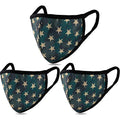 Cloth Face Mask for Women, Men - Reusable Fabric Masks with Nose Wire - color: 3 Pcs Stars Camo