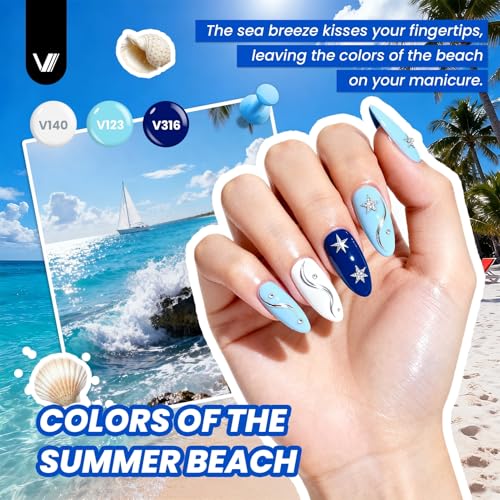 VANREESA 84 Pcs Gel Nail Polish Kit with U V Light and Almond Nail Tips -40 All Seasons Colors Gel Polish Set with 5 Pcs Base Top Coat Gel Nail Kit for Beginners with Everything Gifts for Women - color: Create Your Style