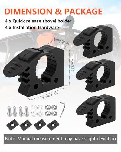 Shovel Holder for Roof Rack & Truck Bed & Molle Panel - size: With Screws