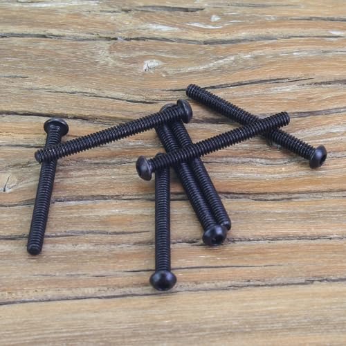 105 Pieces M2 x 20mm Button Head Socket Cap Screws, Thread Pitch 0.4mm, Sutemribor M2 Black Screws, 10.9 Grade Alloy Steel, Black Oxide Finish, Fully Threaded - size: M2 x 20mm, style: Button Head