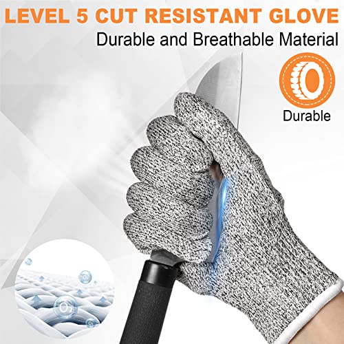 Potchen 15 Pairs 15 Pairs Cut Resistant Gloves Level 5, Safety, Large - size: Large