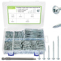 460Pcs Pocket Hole Screws, 1" 1-1/4" 1-1/2" 2" 2-1/2" Wood Screws Assortment Kit #8 Coarse Thread Zinc Pocket Screw Jig Kit, Square Drive, Self Tapping, Indoor Internal, w/ 150MM Drive Bit - size: C. #8