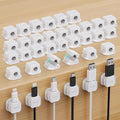 36 Pack Magnetic Cable Clip Organizer Cord Holder, Picozon Adhesive Cable Management, Wire Phone USB Charger Cable Holder, Keeper Organizer for Office Home Desktop Table - White - size: Pack of 36