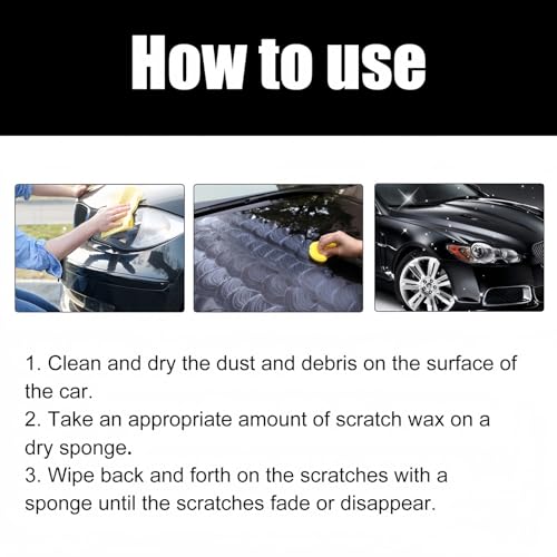 2026 New Car Scratch Removal Wax, Scratch Remover for Vehicles, Upgrade Car Scratch Remover for Deep Scratches, Car Polishing Wax Scratchs Remover Cars Paint Scratchs Repair Kit Wipe Sponge