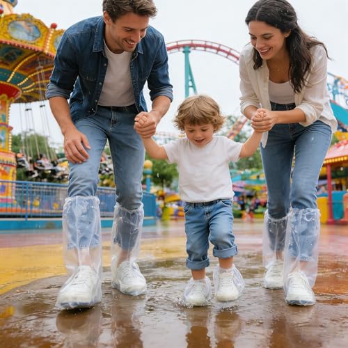 10Pairs Waterproof Shoe Covers, Shoe Covers for Rain, Disposable Plastic Rain Shoe Covers for Men and Women Non-Slip Soles (child)