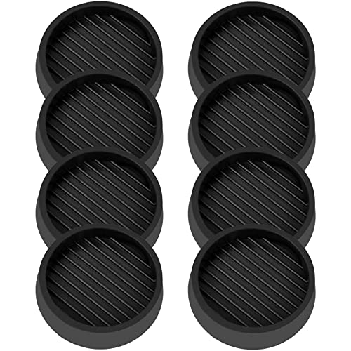 2X2 Round Rubber Caster Cups, Non Slip Furniture Pads - 8 Pack - color: Black, size: 2” 8pcs