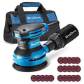 Dong Cheng 5-Inch Random Orbital Sander 3.2A 12800OPM Electric Palm Sander, 6 Variable Speeds, with 20pcs Sandpaper & Detachable Dust Bag, Power Sander for Woodworking, Sanding & Polishing - style: 380W Random Orbital Sander & Tool bag
