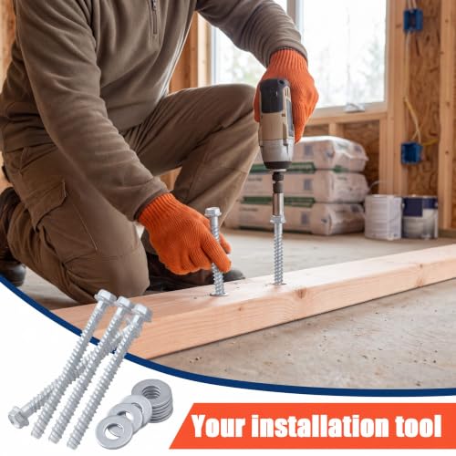 Tandefio 100 Pack 1/4 x 4 Concrete Anchors and Screw Kits Galvanized - size: 1/4" X 4"
