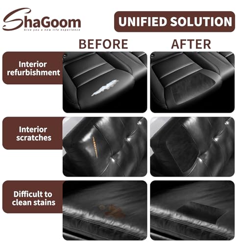 Shagoom Leather Repair Patch, Vinyl Repair Patch for Couches Furniture - color: Glossy Black, size: 17X79 inch