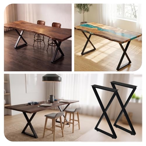 ALLCOS Metal Table Legs 30 inch Dining Table Legs Heavy Duty Desk Legs Metal Coffee Table Legs, Black, Set of 2 - size: 30 Inch