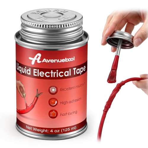 Liquid Electrical Tape 4oz Waterproof Liquid Tape Electrical Insulating Glue with Brush Cap, High Temperature Resistant Flexible Rubber Coating for Wires Cables, Plug, Automotive(Red) - color: Red