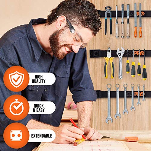 12" Magnetic Tool Holder Strip - A Tool Magnet Bar for Garage Organization, Shop Organization, and Workbench Accessories, Best Father's Day Gift, Easy To Install in Workshop, Mounting Screws Included. - style: 4 Pack
