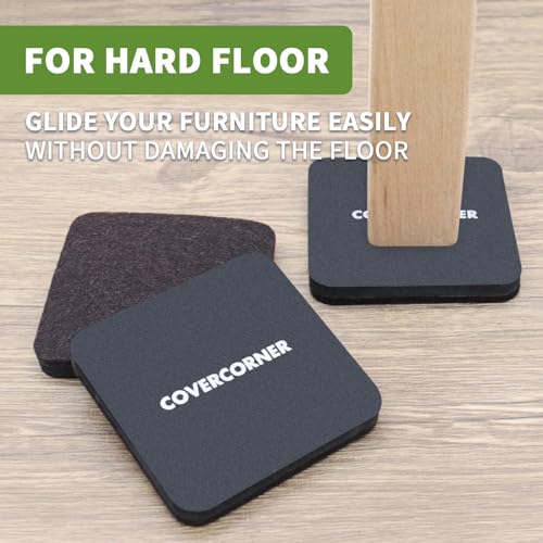 Felt Furniture Sliders for Hardwood Floors 8 PCS, 3 1/2" Brown - size: 8 PCS 3 1/2'' Brown