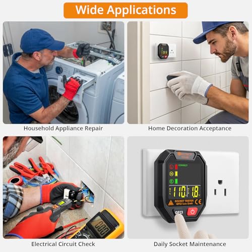 Neoteck 12V-1000V/48V-1000V Voltage Detector Pen and Receptacle Tester